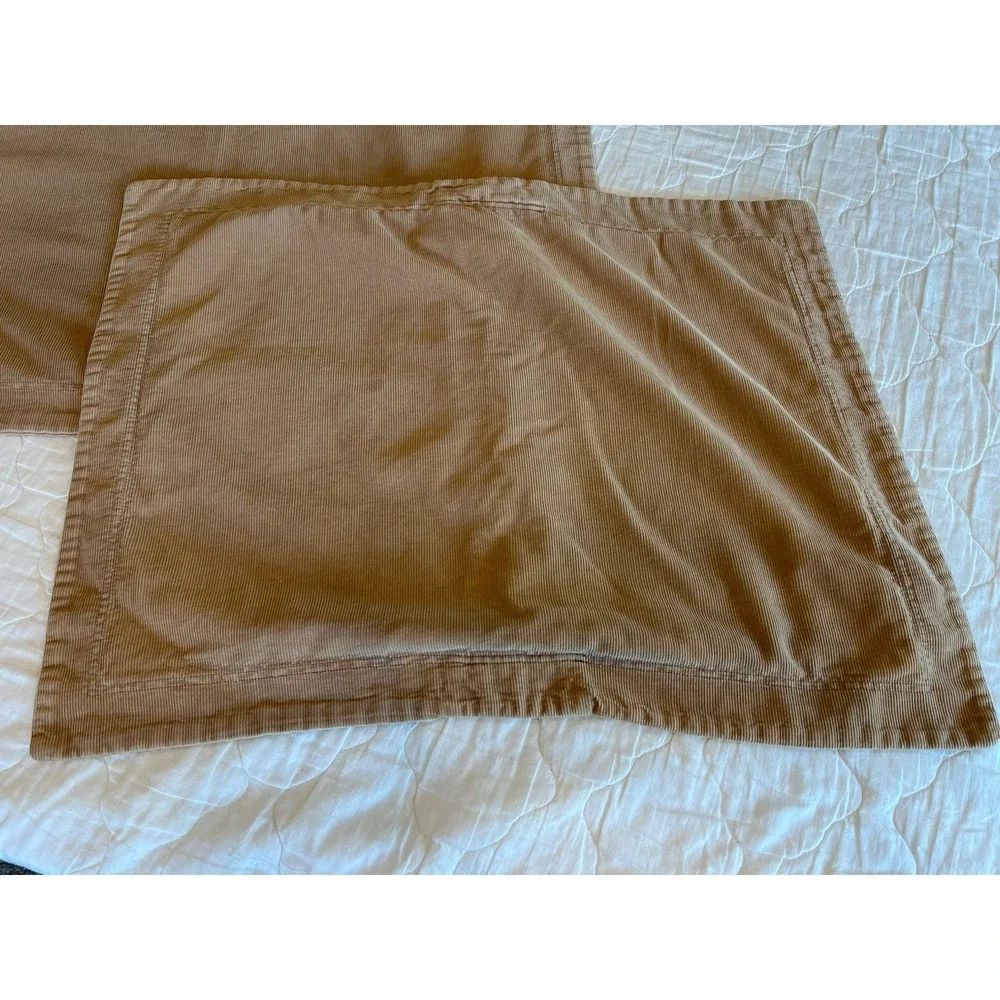 Tommy Hilfiger Pillowcases Shams Cordoroy Tan/Beige Set of‎ 2
